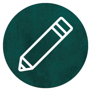 Icon of a pencil for reflection prompts